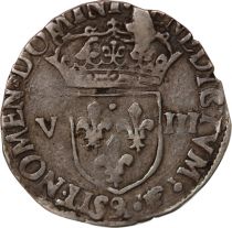 France HENRI III - ? ECU, CROIX DE FACE 1588 9 RENNES