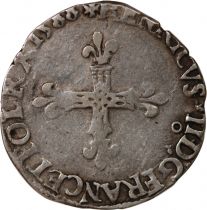 France HENRI III - ? ECU, CROIX DE FACE 1588 9 RENNES