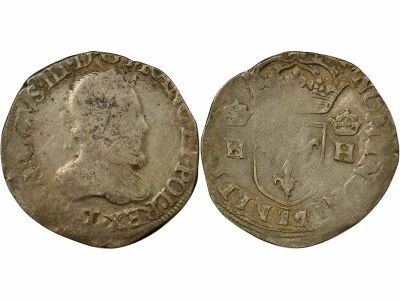 France Henri III - Silver Teston, with Flat Collar - 1575 / 1576 T Nantes