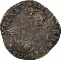 France HENRI III - TESTON AU COL FRAISE, 3e TYPE 1575 T NANTES