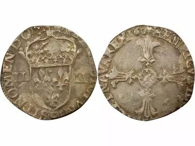 France Henri IV - 1/4 Ecu Argent, 2e Type - 1607 9 Rennes