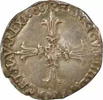France Henri IV - 1/4 Ecu Argent, Croix Feuillue - 1606 T Nantes