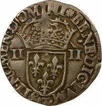 France Henri IV - 1/4 Silver Ecu, in the name of Charles X - 1591 T Nantes