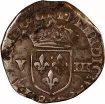 France Henri IV - 1/8 Ecu Argent 1596 Atelier Indetermine - Croix B&acirc;tonn&eacute;e De Face