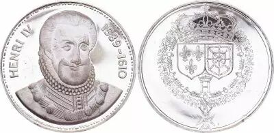 France Henri IV - 1589-1610 - S�rie les Rois de France - Franklin Mint - Argent