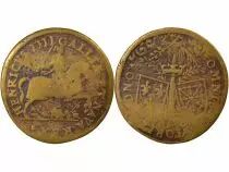 France Henri IV - Brass Token, France & Navarre - 1596 Nuremberg