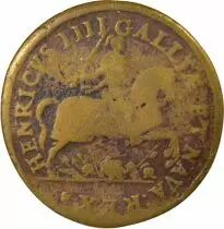 France Henri IV - Brass Token, France & Navarre - 1596 Nuremberg