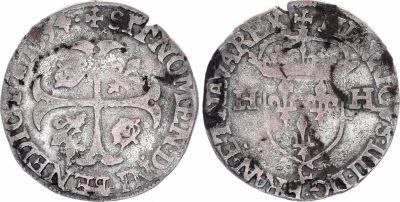 France Henri IV - Douzain with Two H - 1591 C Saint L�