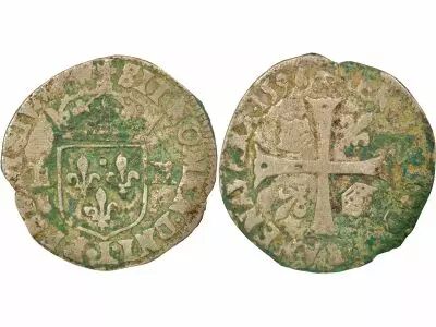 France Henri IV - Douzain with Two H, 3rd Type - 1596 L Bayonne