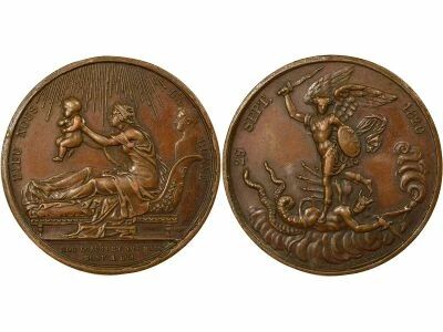 France Henri V, Count of Chambord - Bronze Medal, Birth - 1820