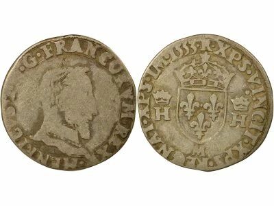 France Henry II - 1/2 Silver Teston, 5th type - 1553 M Toulouse