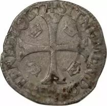 France HENRY III - DOUZAIN WITH TWO H, 1st TYPE - 1577 B ROUEN