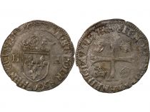 France HENRY III - DOUZAIN WITH TWO H, 1st TYPE - 1577 D LYON