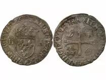 France HENRY III - DOUZAIN WITH TWO H, 1st TYPE - 1577 D LYON
