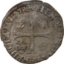 France HENRY III - DOUZAIN WITH TWO H, 1st TYPE - 1577 D LYON