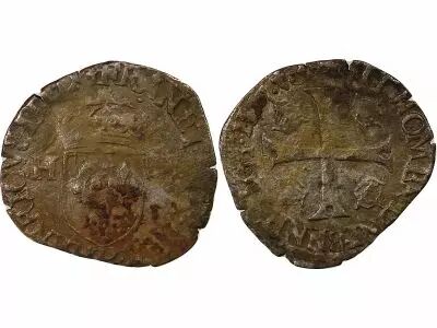 France HENRY III - DOUZAIN WITH TWO H, 1st TYPE - 1577 P DIJON