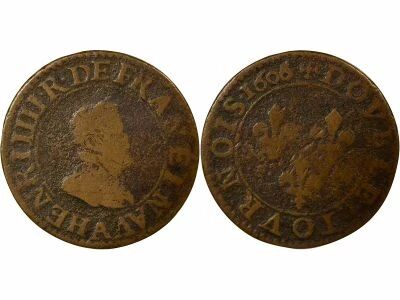 France Henry IV - Double Tournois, 2nd Type - 1606 A Paris