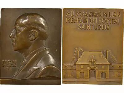 France H�pital St Louis, Docteur Gaston Milian - M�daille Bronze - 1936