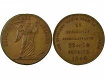 France IIe R&eacute;publique - M&eacute;daille Cuivre, Exemple aux Peuples - 1848