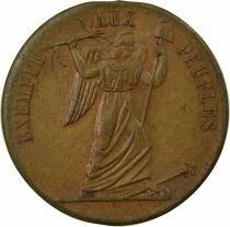 France IIe R&eacute;publique - M&eacute;daille Cuivre, Exemple aux Peuples - 1848