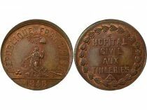 France IIe R&eacute;publique - M&eacute;daille Cuivre, H&ocirc;pital Civil aux Tuileries - 1848