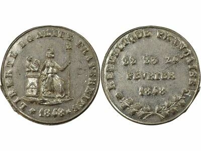 France IIe R�publique - M�daille Etain, R�volution de F�vrier - 1848
