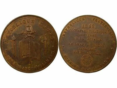 France IIe R�publique, Blanqui - M�daille Cuivre, R�publique Rouge - 1848