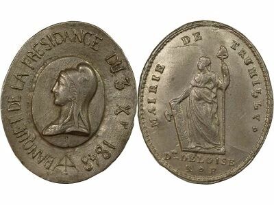 France IIe R�publique, Trumilly - M�daille Etain, Banquet de la Pr�sidence - 1848
