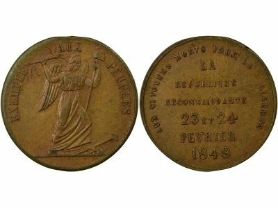 France IInd Republic - Copper Medal, Exemple aux Peuples - 1848