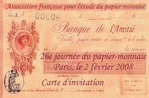 France Invitation card - 28th day of the Papier-Monnaie - Serial A - 2008