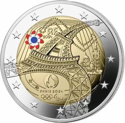 France Jeux Olympiques Paris 2024 - 2 Euros Comm�mo. BE couleur