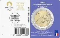 France Jeux Olympiques PARIS 2024 - 2 Euros Comm&eacute;mo. BU - FRANCE 2021 - Blister n&deg;2 (Bleu Clair)