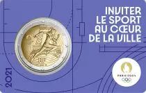 France Jeux Olympiques PARIS 2024 - 2 Euros Comm&eacute;mo. BU - FRANCE 2021 - Blister n&deg;2 (Bleu Clair)