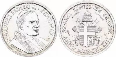 France John Paul II - Lourdes - 1983 - Silver