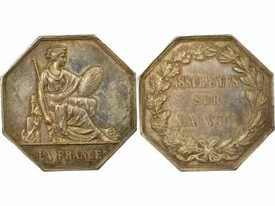 France La France, Life Insurance ? Silver Token - Hand Punchmark, 1845 / 1848
