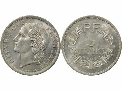 France Lavrillier - 5 Francs, Aluminium - 1949 Paris