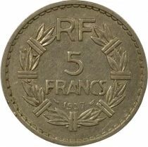 France Lavrillier - 5 Francs, Nickel - 1937 (1939) Paris