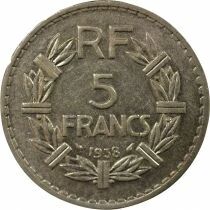 France Lavrillier - 5 Francs, Nickel - 1938 Paris