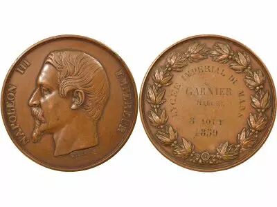 France Le Mans Imperial High School, Napoleon III - Copper Medal, Barr� - 1859