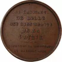 France Les Lillois Et La Revolution  Jeton Cuivre 1845