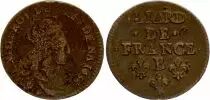 France Liard de France au buste juv&eacute;nile - Louis XIV - 1655 B Pont de l\'Arche
