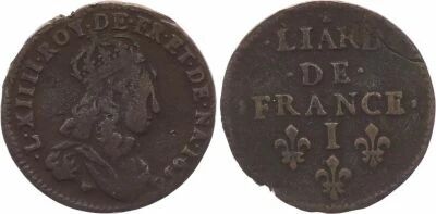 France Liard de France au buste juv�nile- Louis XIV - 1656 - I Limoges