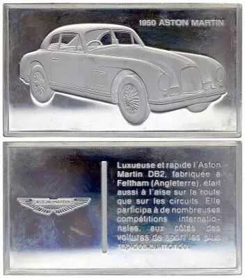 France Lingotin 2 Onces - M�daillier Franklin - Aston Martin DB2 (1950) - Argent