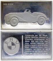 France Lingotin 2 Onces - Médaillier Franklin - BMW 328 (1939) - Argent