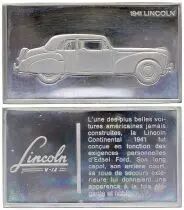 France Lingotin 2 Onces - Médaillier Franklin - Lincoln continental (1941) - Argent