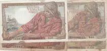 France Lot 4 x 20 Francs - P&ecirc;cheur - 1942 et 1944 - F.13