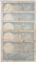 France LOT 5 x10 Francs Minerva - 1940 - various issuing date - G to VG