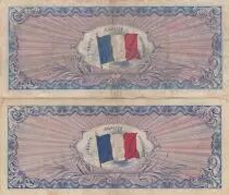 France Lot 500 Francs AMC (Flag) + 100 Francs AMC (Flag)- Serial 2 -  VF