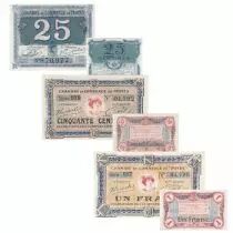 France LOT de 3 billets de n&eacute;cessit&eacute; de la 1&egrave;re Guerre Mondiale