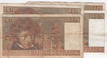 France Lot of 4 x 10 Francs Berlioz - Various Years 1975-1977 - Serial W.